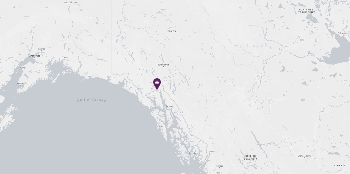 Project location marked on a map showing a section of Alaska and British Columbia