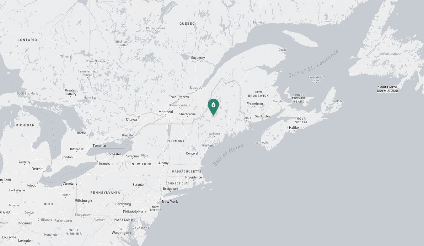 Project location marked on a map showing a section of the eastern United States