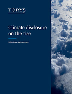 Torys LLP - Climate disclosure on the rise - 2024 climate disclosure report - cover image