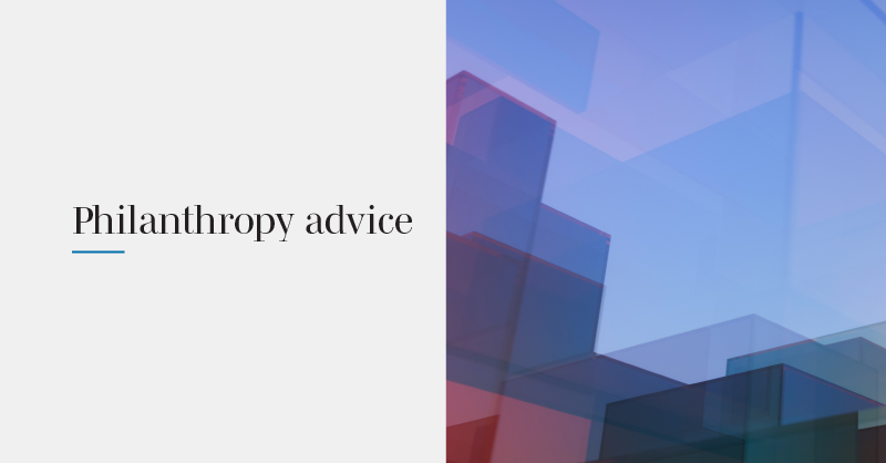 Philanthropy advice